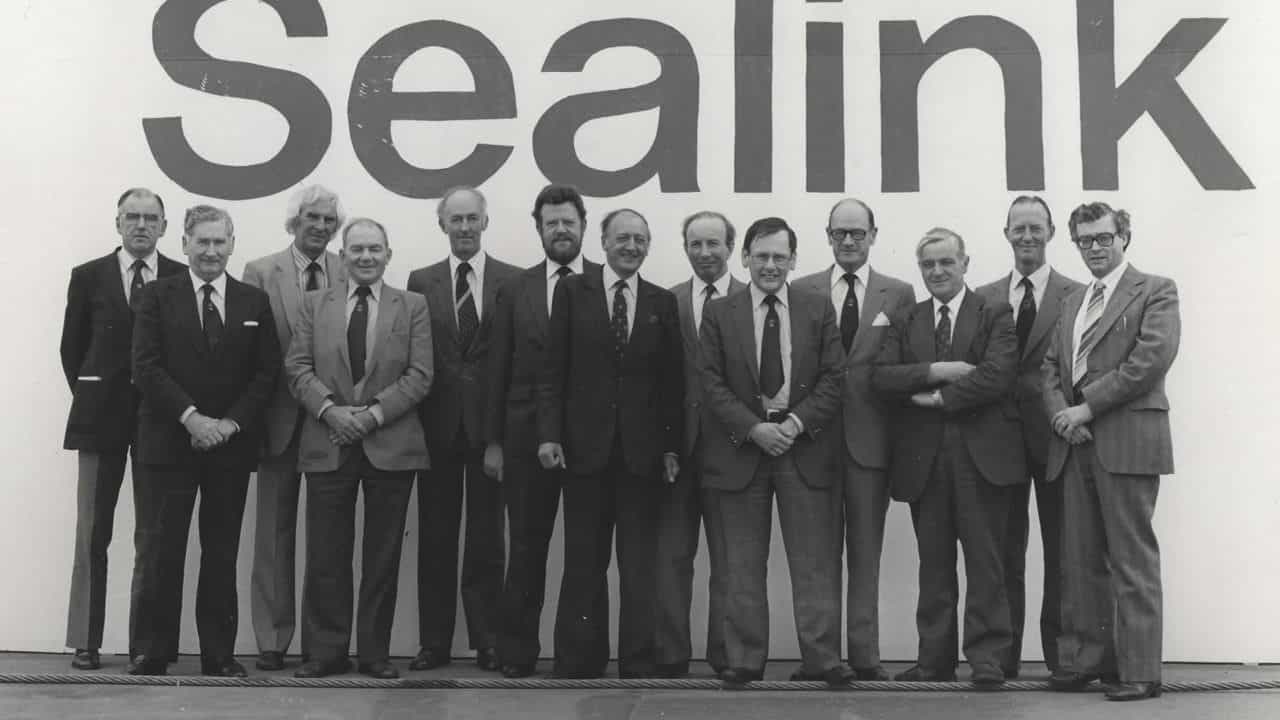 Handover party for H&W Ship No 1717 (Passenger/Car Ferry St. David), July 1981.